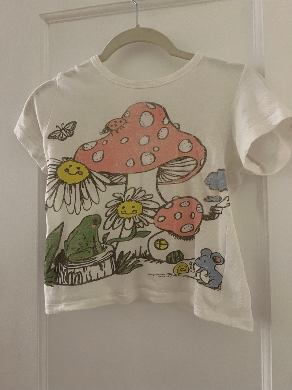 Urban outfitters mushroom Y2K  baby tee